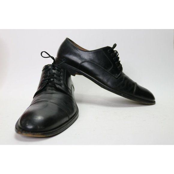 Salvatore Ferragamo Men\'s Size 9.5 B Studio Oxford Black Dress Shoes Cap Toe main image 2
